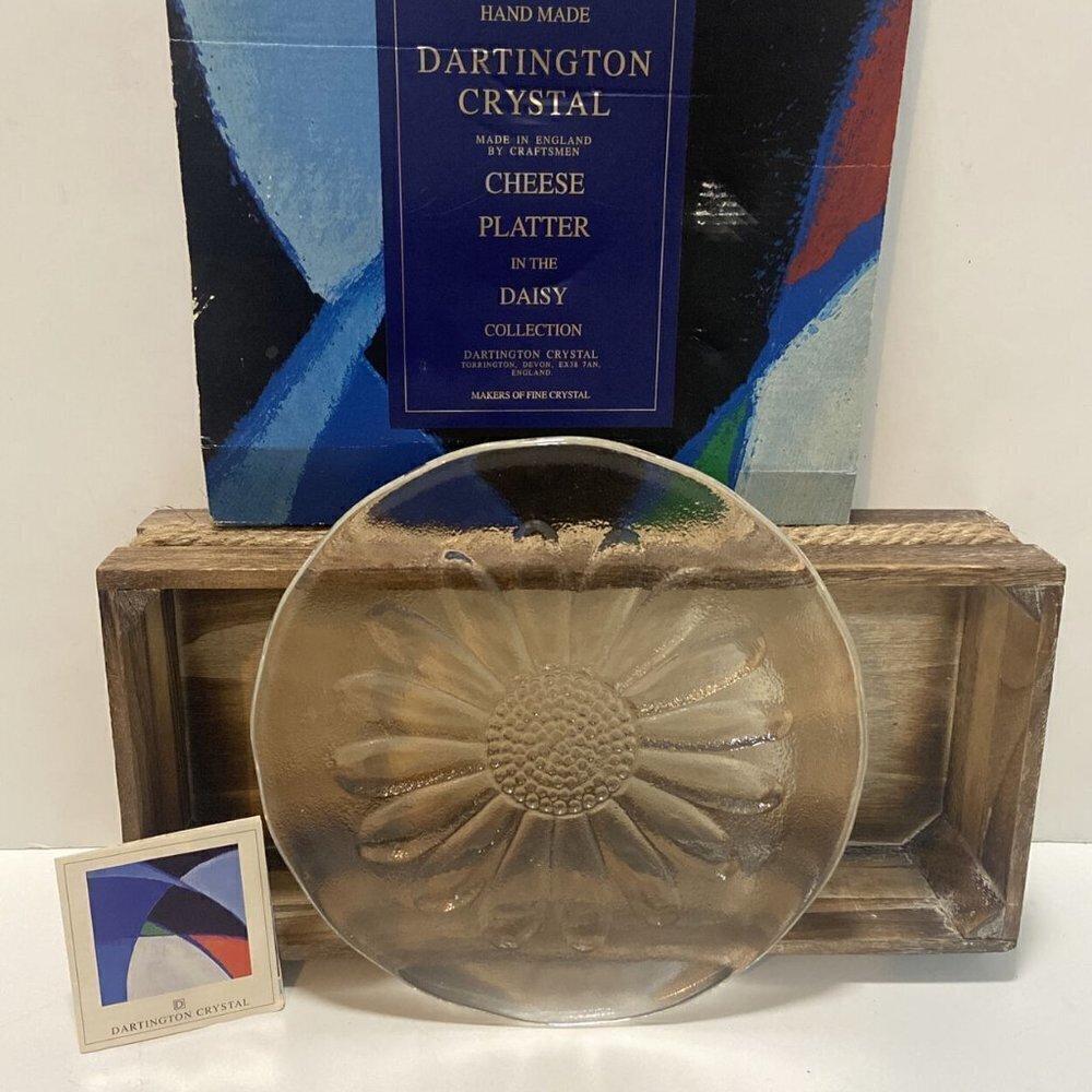 Vintage Dartington Crystal Cheese Plate Hand Made!